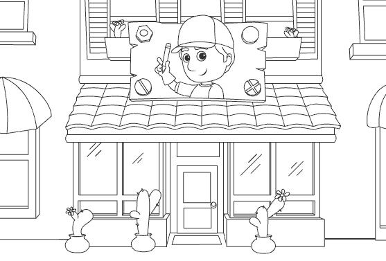 coloriage la boutique de manny